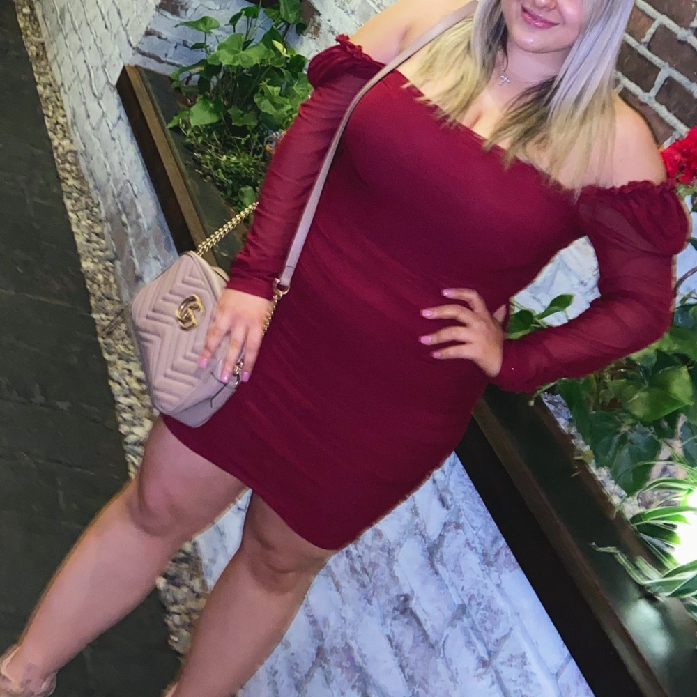 WORN ONCE Red Ruffle Dress